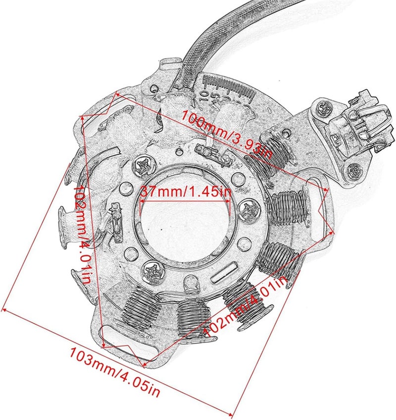 DEMULAX Motorcycle Generator Stator Coil for Yamaha Banshee 350 - Image 2