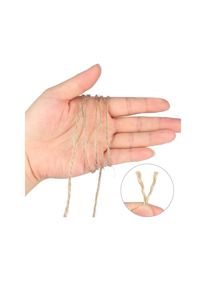 jute Twine String 2mm, 100M Natural Jute Rope, 2Ply Durable Jute Twine Heavy Duty For Crafts, Gift Wrapping, Gardening, Packing, Picture Display, Wedding, Christmas Decoration, Ornament