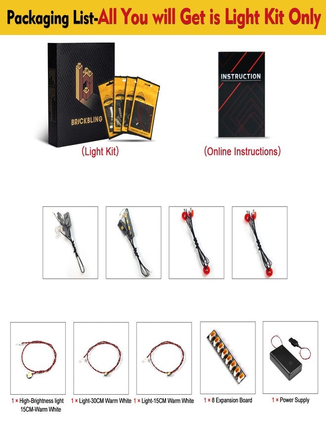 طقم إضاءة LED من BrickBling متوافق مع مجموعة Lego NINJAGO Four Weapons Blacksmith 15th Anniversary 71858 - أضواء فقط، بدون نموذج (إصدار الإضاءة الكلاسيكي) - Image 4