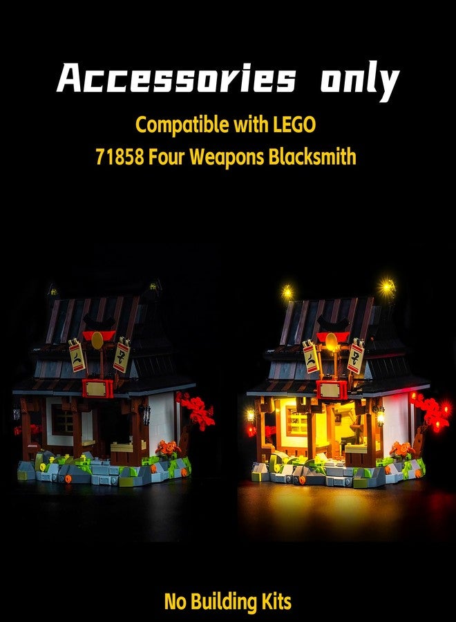 طقم إضاءة LED من BrickBling متوافق مع مجموعة Lego NINJAGO Four Weapons Blacksmith 15th Anniversary 71858 - أضواء فقط، بدون نموذج (إصدار الإضاءة الكلاسيكي) - Image 5