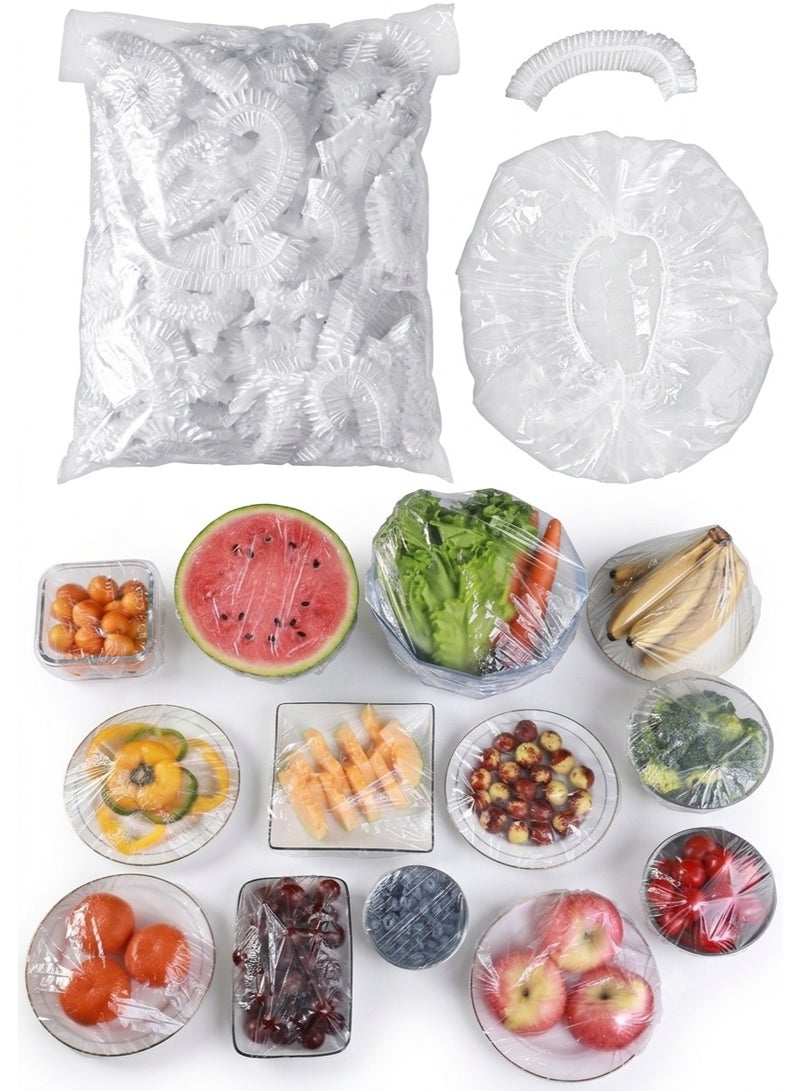 Transparent Elastic Food Covers for Bowls, Cups and Pots, 100 Pack - Image 1