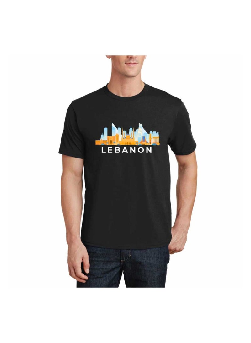 Lebanese Adult Mens T-Shirt Round Neck Short Sleeve Cotton Tshirt-Ideal For Independence Day Celebrations And Everyday Wear - Image 1