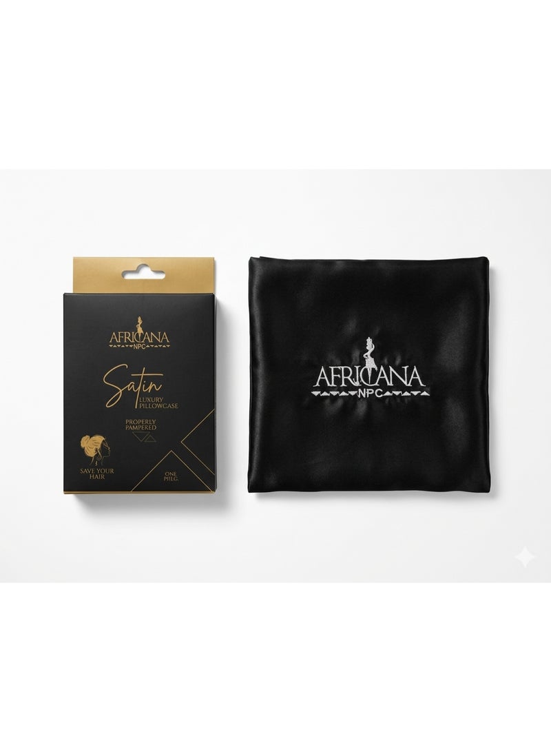 AFRICANANPC Luxury Satin Pillowcase-Black - Image 3
