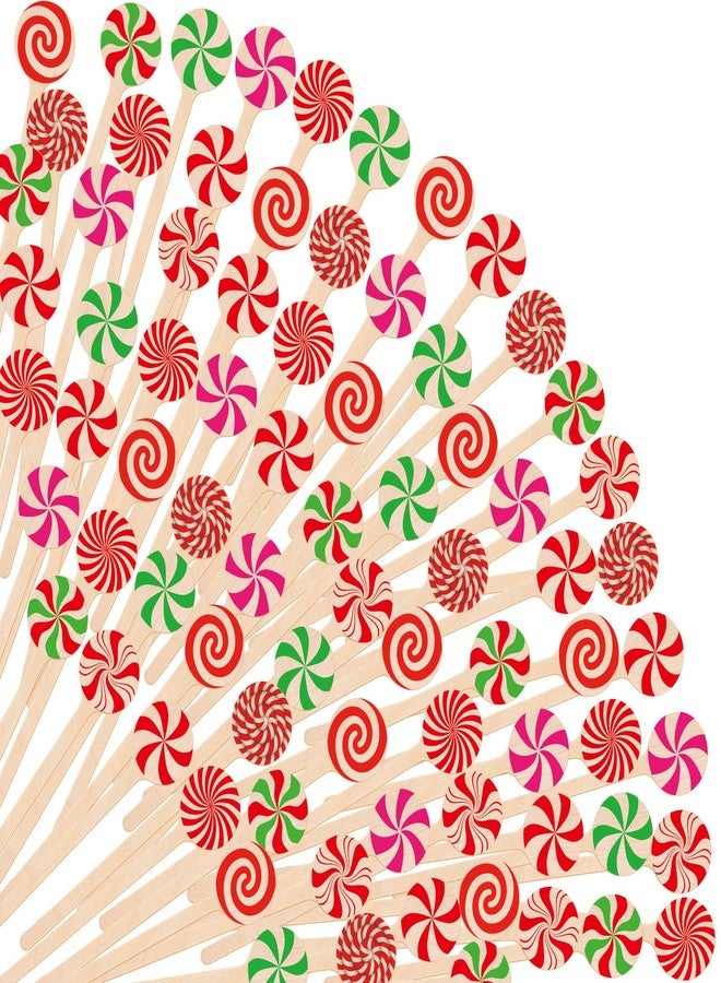 Teenyyou 360 Pcs Christmas Candy Wooden Coffee Stirrer Disposable Wooden Cocktail Drink Stirrers Christmas Stir Sticks Beverage Mixer for Coffee Milk Cocktail Tea Hot Drinks Party Supplies(Cute) - Image 1