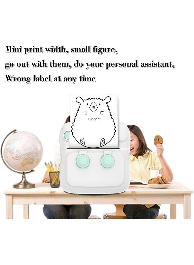 Mini Portable Bluetooth Thermal Inkless Sticker Printer with Sticker Paper and Color Pen, Thermal Sticker Maker for DIY, Diaries, Photos, Study, Label and Note (White with Light) - Image 3
