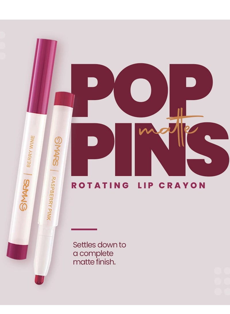 MARS Retractable Poppins Long Lasting Lip Crayon 1.3 gm 17 SWOONING MAROON - Image 4