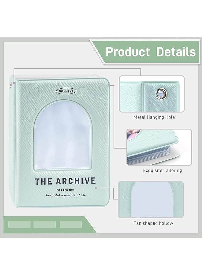 Bolivia's Mini Photo Album 3 Inch Hollow Photocard Binder Holder With 40 Pockets Photo Album For Collecting Picture Name Id Business Cards Camera Cards Kpop Photocard Holder Book Green  - Image 2