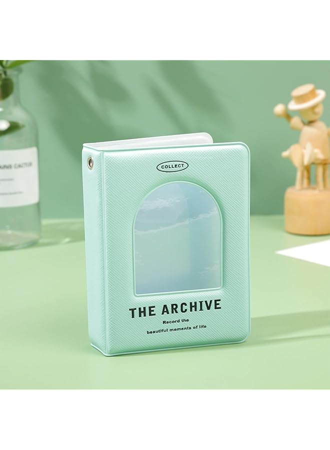 Bolivia's Mini Photo Album 3 Inch Hollow Photocard Binder Holder With 40 Pockets Photo Album For Collecting Picture Name Id Business Cards Camera Cards Kpop Photocard Holder Book Green  - Image 1
