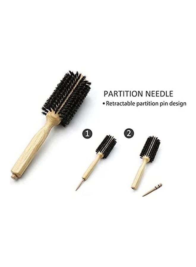 NIBEMINENT Wooden Round Hair Brush Brown/Black 55g  - Image 3