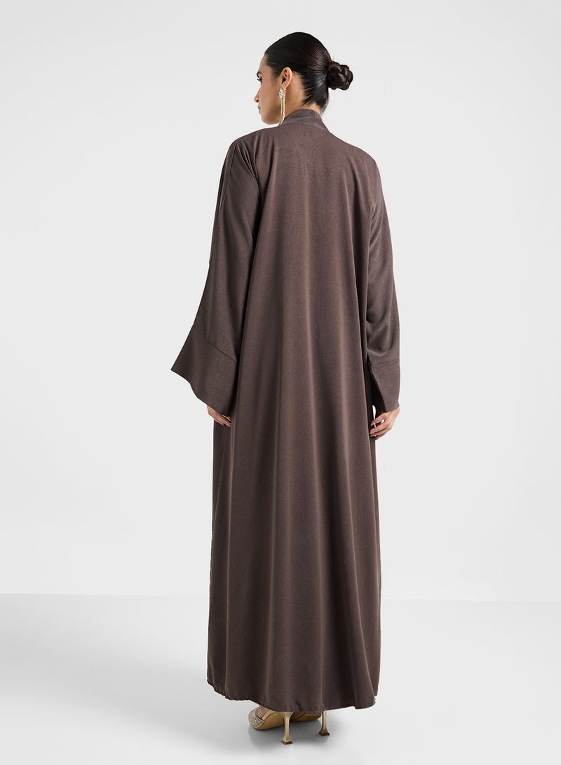 hayas closet V-Neck Flared Sleeve Abaya - Image 2