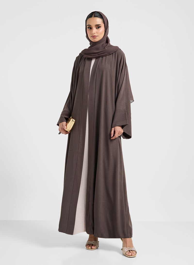 hayas closet V-Neck Flared Sleeve Abaya - Image 1