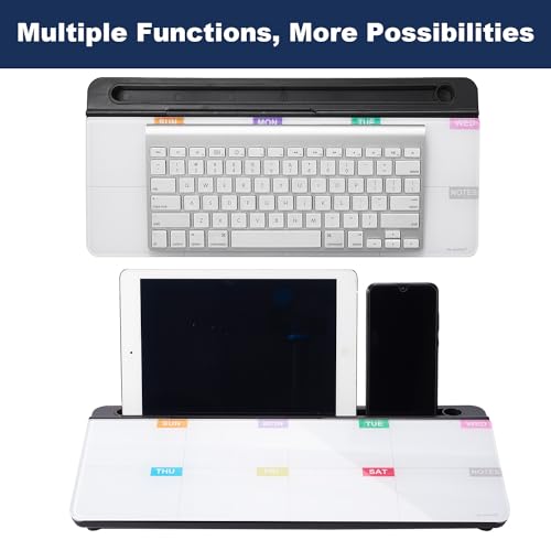 TSJ OFFICE Whiteboard Weekly Dry-Erase-Board - Desktop White Board Calendar Desk Organizers with Accessories Computer Keyboard Stand with Drawer, for Office, Home, School Supplies - Black Calendar - Image 5