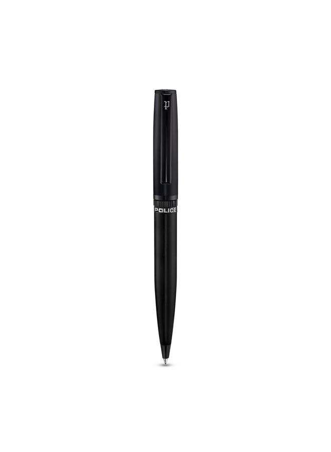 POLICE Vivaldi Matte Black Twist Ballpoint Pen for Men, Blue Ink - Image 1