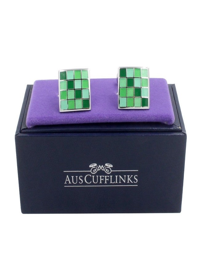AUSCUFFLINKS Jade Coral Green Cufflinks | 35th Wedding Anniversary Present | Husband Pressie for Men | Marriage Ceremony Cuff Links - Image 2