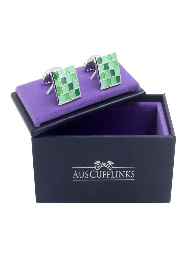 AUSCUFFLINKS Jade Coral Green Cufflinks | 35th Wedding Anniversary Present | Husband Pressie for Men | Marriage Ceremony Cuff Links - Image 5