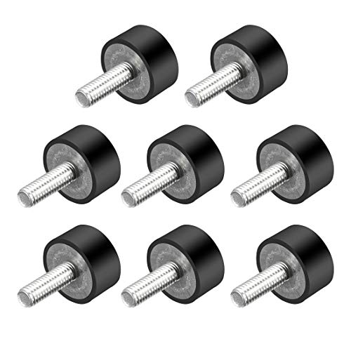 uxcell M6 Thread Rubber Mounts,Vibration Isolators,Cylindrical Shock Absorber with Studs 20mm x 10mm 8pcs - Image 1