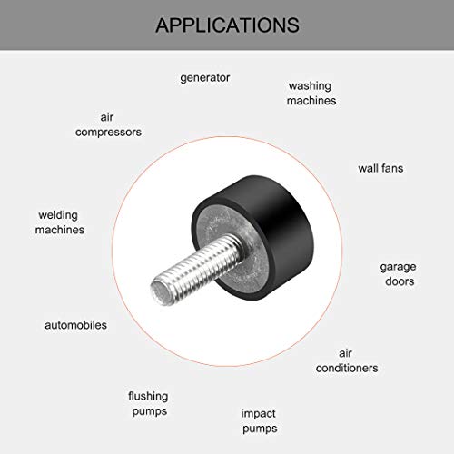uxcell M6 Thread Rubber Mounts,Vibration Isolators,Cylindrical Shock Absorber with Studs 20mm x 10mm 8pcs - Image 4