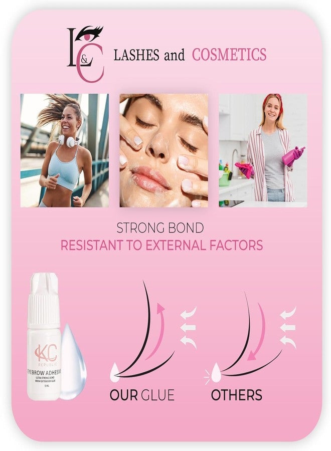KC Republic Eyebrow Extension Glue Clear for Eyebrow Extensions Or Natural Looking Eyebrows, Sensitive and Easy to Use On All Eyebrow Extensions, Hypoallergenic Clear Eyebrow Glue - Image 4
