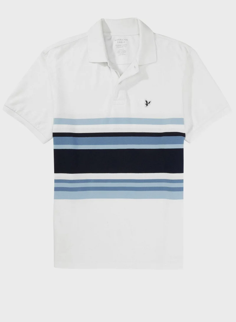 امريكان ايجل Striped Polo T-Shirt