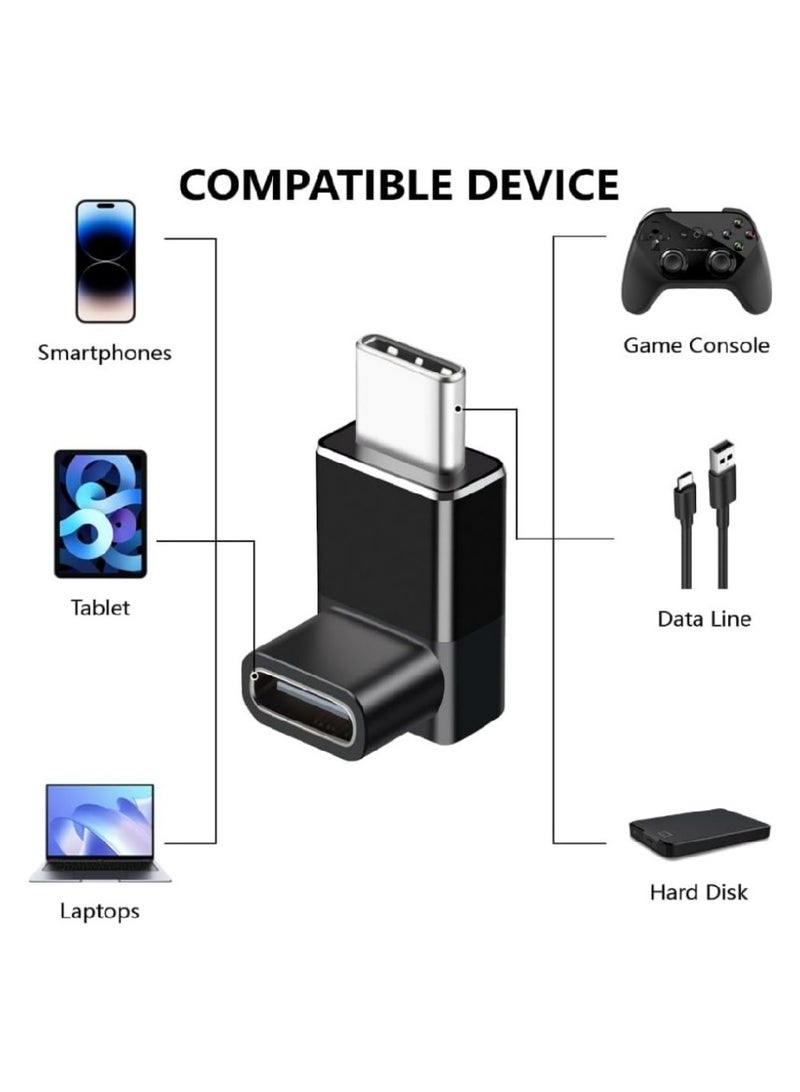 محول تمديد USB 3.1 Type C بزاوية 90 درجة، ذكر إلى أنثى مع زاويتين يمين ويسار (عبوة من قطعتين) - Image 3