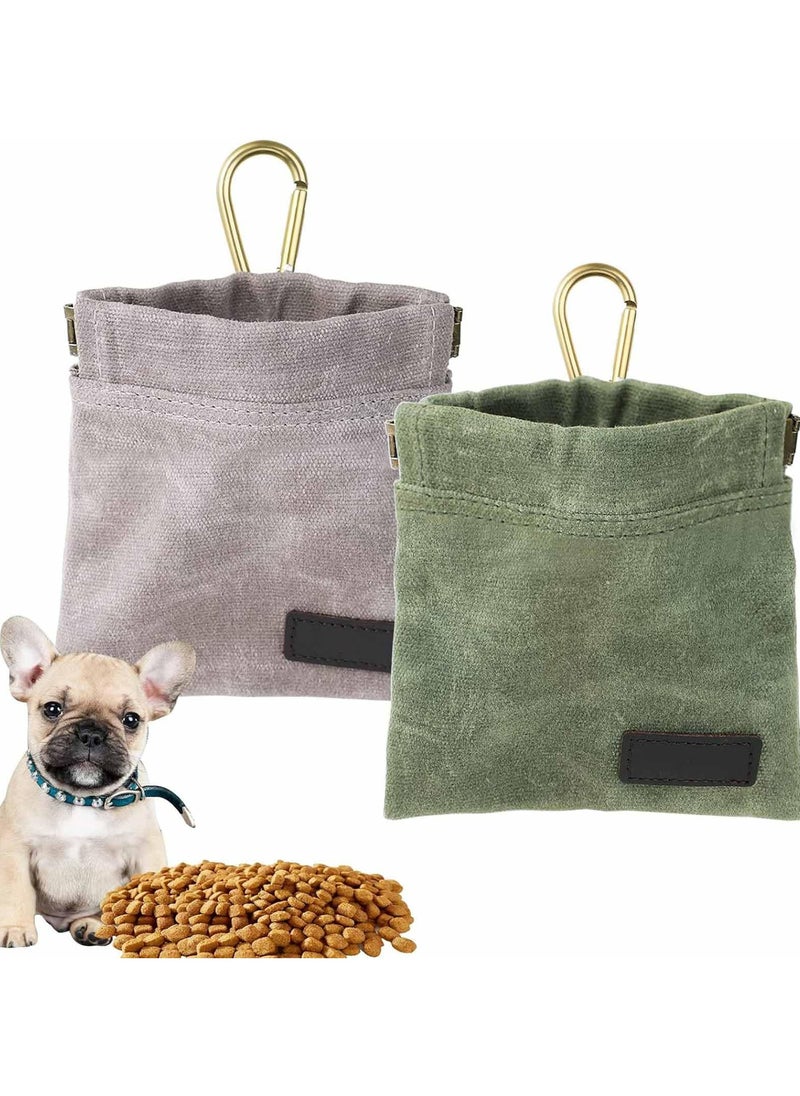 CMGTYYD Dog Treat Bag, 2 Pack Puppy Dog Treat Pouch for Leash, Portable Hands-Free Dog Treat Bag for Dog Training, Self-Closing Pet Feeding Reward Bag for Puppy Travel or Outdoor Use  - Image 1