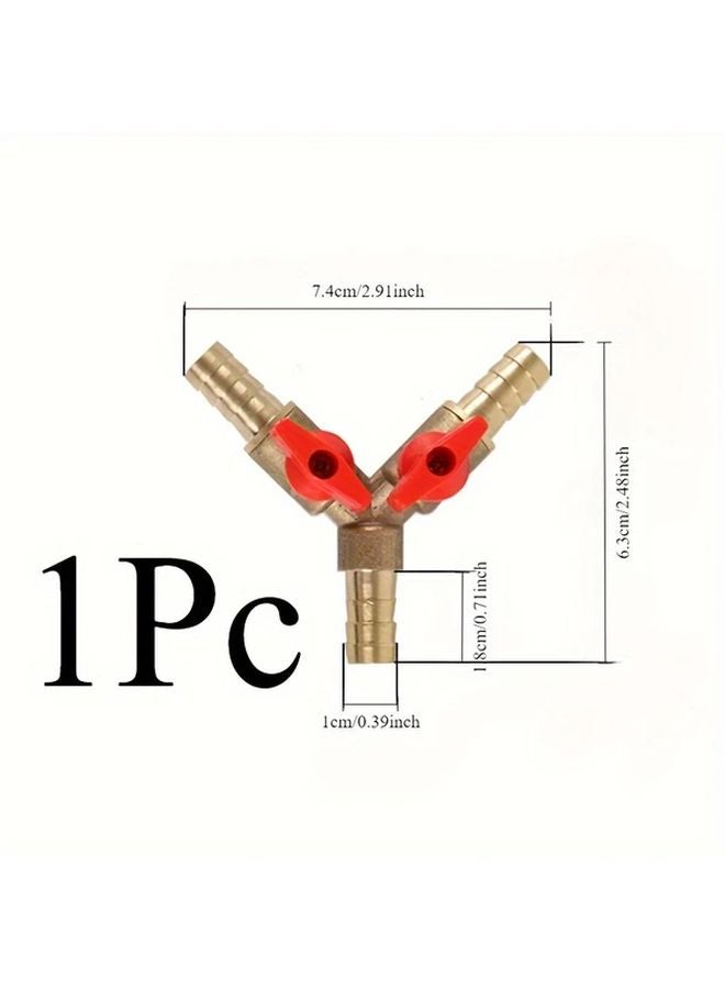 محول صمام Y من النحاس الممتاز 3 اتجاه من النوع Y 10 ملم للوقود والماء والزيت والهواء - Image 1