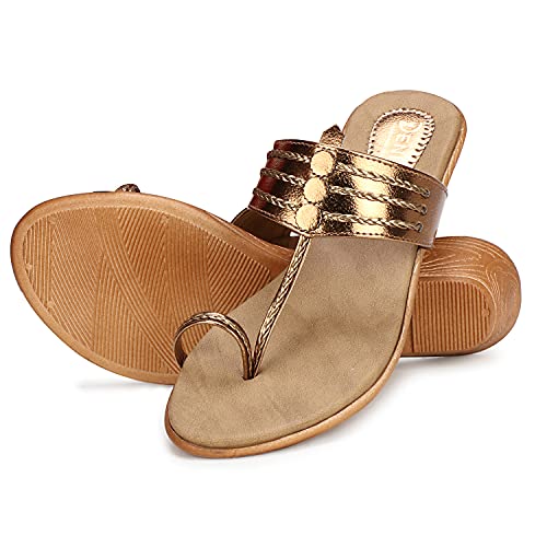 Denill Women's Comfortable Wedge Fashion Sandal Heel Flats (Antique) UK 6 - Image 4