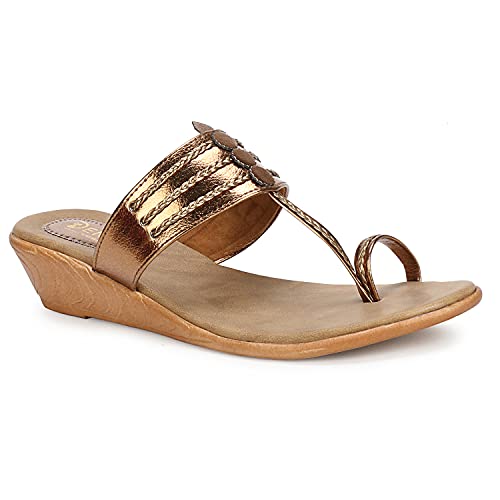 Denill Women's Comfortable Wedge Fashion Sandal Heel Flats (Antique) UK 6 - Image 1