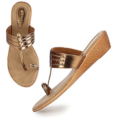 Denill Women's Comfortable Wedge Fashion Sandal Heel Flats (Antique) UK 6 - Image 2