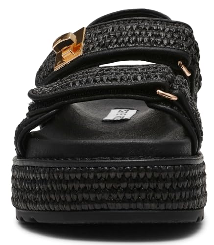 Steve Madden Women's Bigmona Sandal, Black Raffia, 7.5 - Image 2