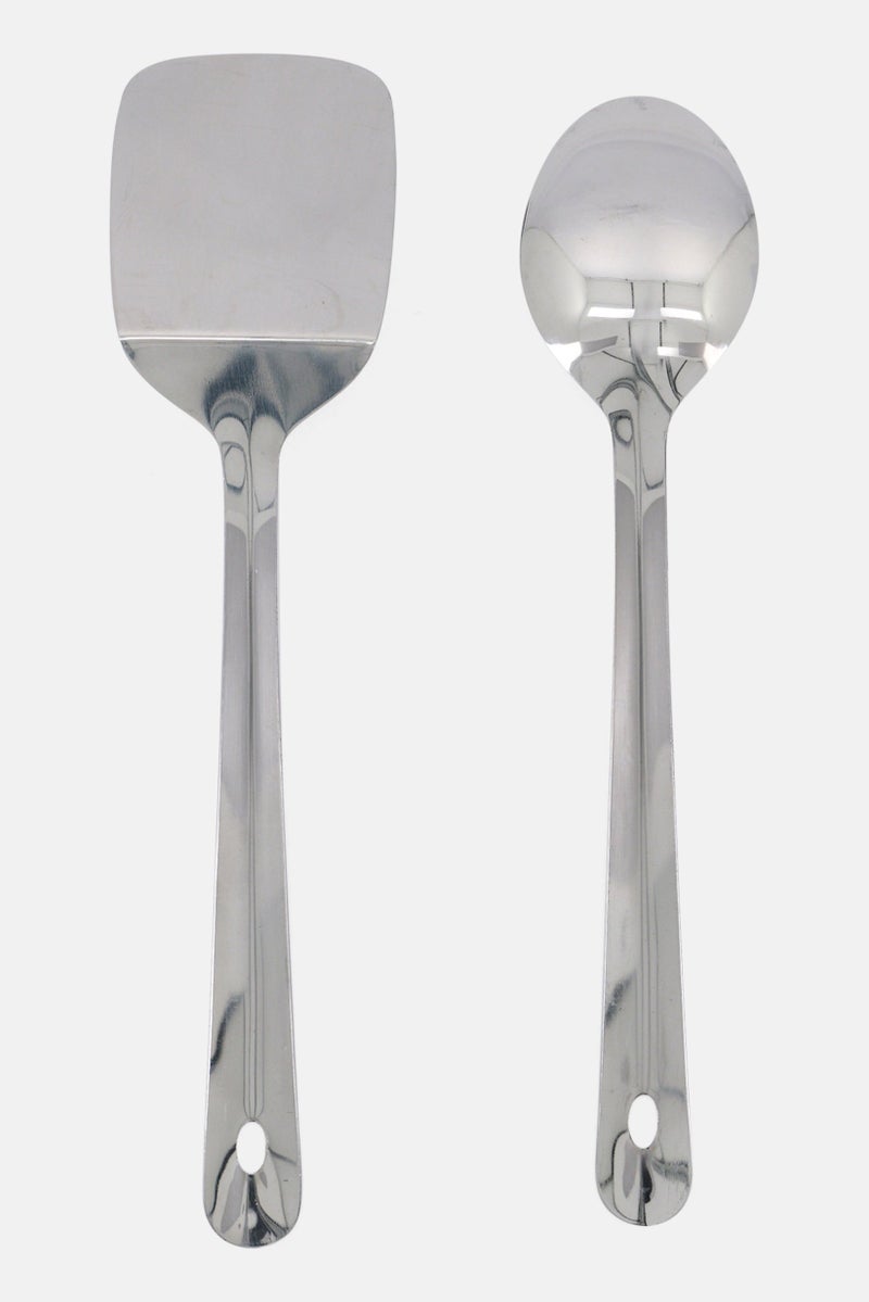 Bombay 2 Cooking Tools Pieces Stainless Steel Serving Tool Set, Silver  - Image 2