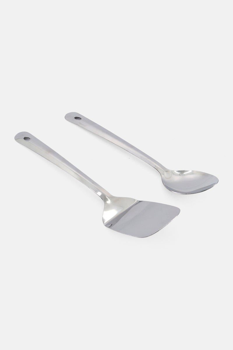 Bombay 2 Cooking Tools Pieces Stainless Steel Serving Tool Set, Silver  - Image 3