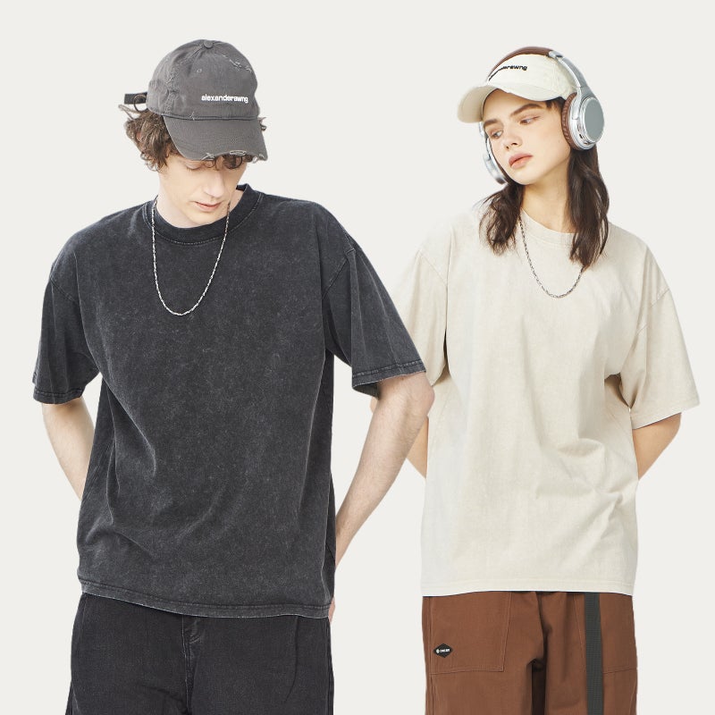 Vintage Fried Snowflake Shoulder Loose Round Neck Short-Sleeved T-Shirt Summer Sports Men'S American Heavy Cotton T-Shirt For Men - Image 5