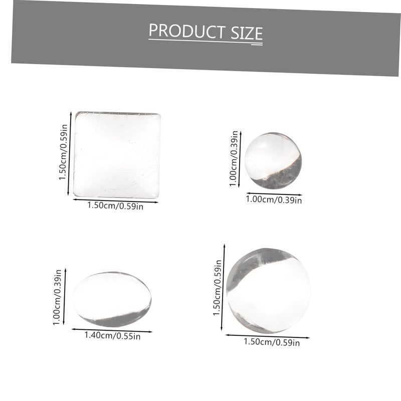 STOBOK 200pcs Clear Glass Cabochon Dome Flat Back for DIY Crafts Jewelry Making - Image 3