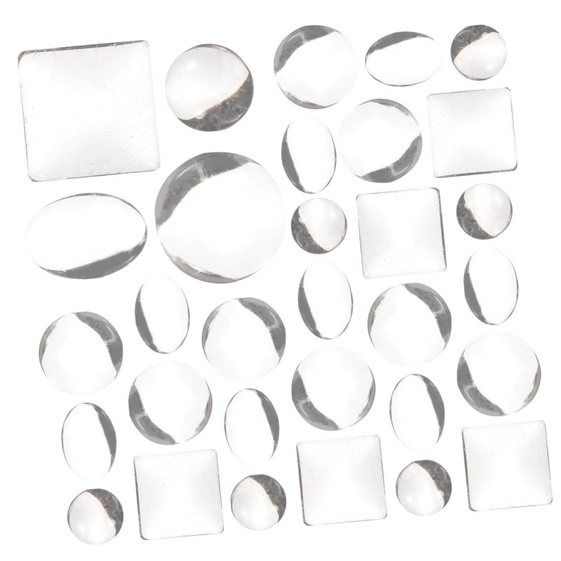 STOBOK 200pcs Clear Glass Cabochon Dome Flat Back for DIY Crafts Jewelry Making - Image 1