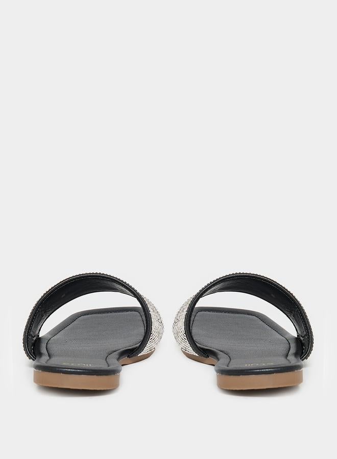 Styli Embellished Strap Flat Sandals - Image 5