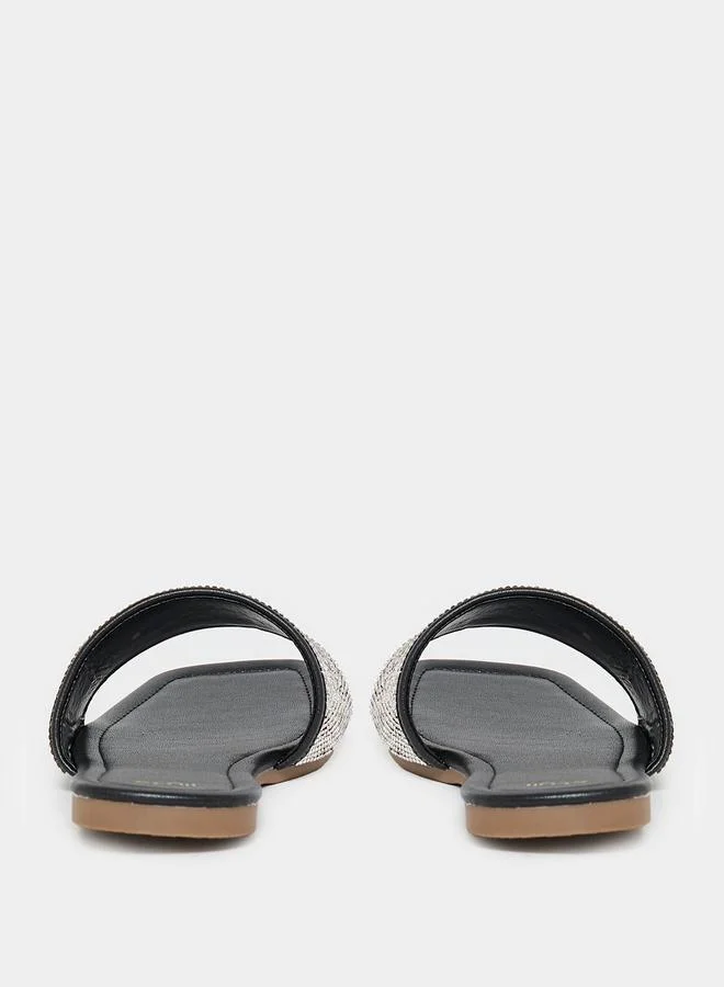 Styli Styli Embellished Strap Flat Sandals