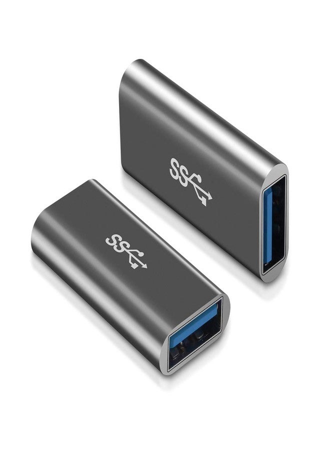 QianLink 2-Pack Aluminum USB 3.0 A Female to Female Adapter, SuperSpeed, 5Gbps, Grey - Image 2