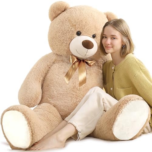 MaoGoLan 4ft Large Teddy Bear Giant Stuffed Animal for Girlfriend Wife Daughter 47 inch Cute Bear Plush for Girls Women Valentines Day Plush Teddy Toys Gifts for Her Kids Baby Shower Decorations - Image 1