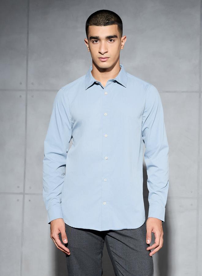 تكنوسبورت تيشيرت رجالي بأكمام طويلة سادة بقصة عادية من تكنوسبورت - Image 1