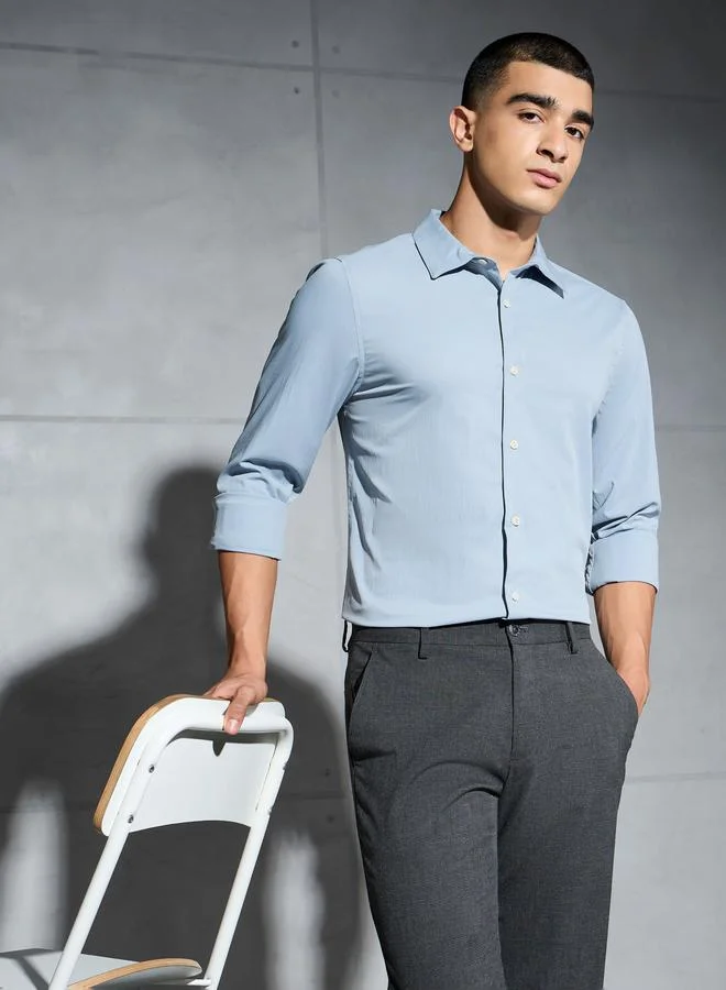 Technosport Technosport Men Solid Long Sleeve Regular Fit Shirt