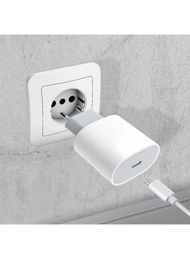 CE Certification PD20W Apple Fast Charging Head Type C Adapter For Apple Mobile Phone European Standard Charger-Color:European Standard Pd20w Apple Single C Port-Specifications:Equipped With 【c-c 1m Data Cable】 - Image 4