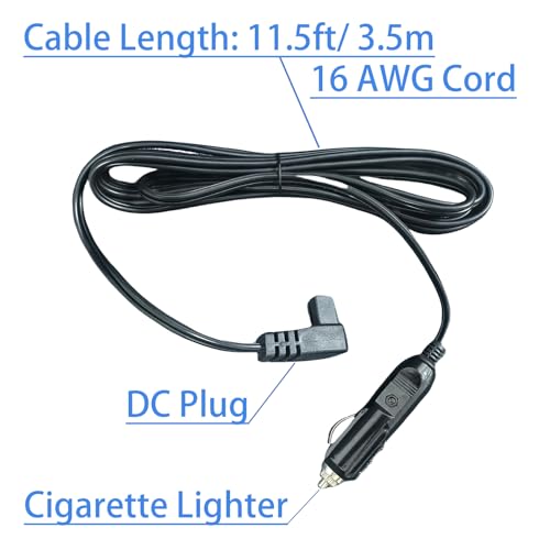 AooDen DC Power Cord Cable 11.5 ft Length 12V/24V for Car Refrigerator Car Fridge Freezer Compatible with Most Brands (Black) - Image 2