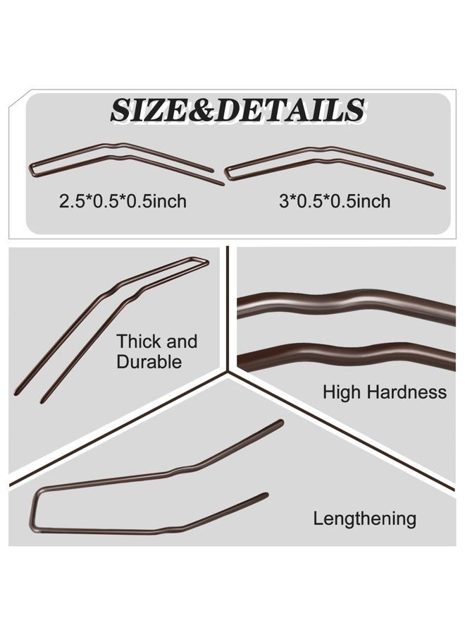 Mtlee 24 Pcs U Shaped Hair Pins, Ballet Bobby Pins for Updo with Storage Box, Metal U Bun Hair Forks for Women Girls, Thick Thin Long Curly Hair(Brown, 2.5 Inch, 3 Inch) - Image 2