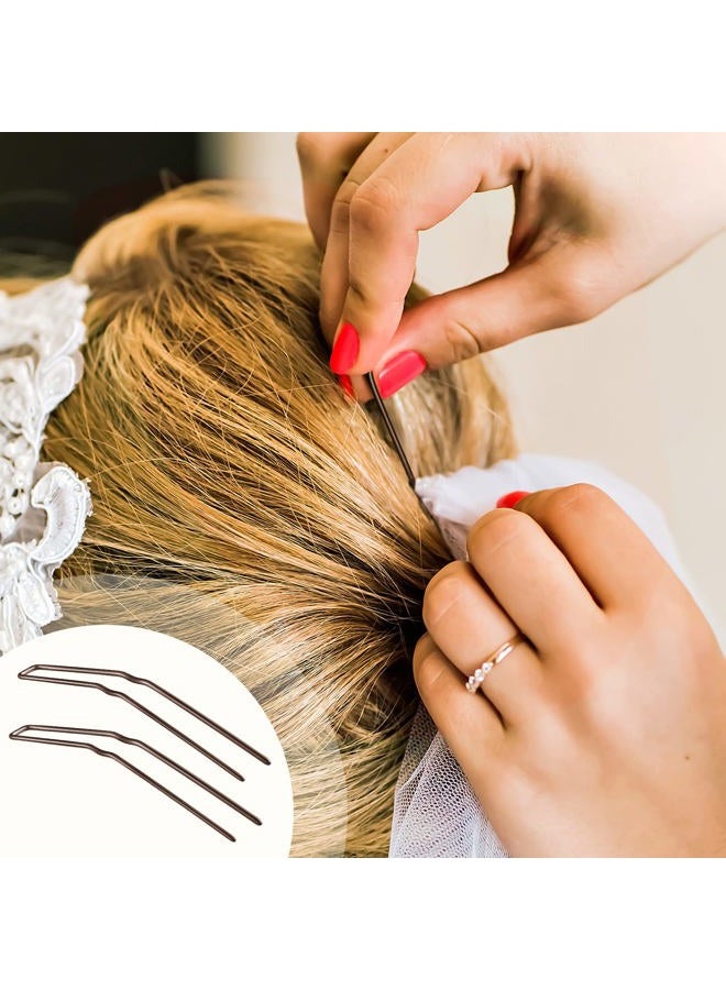 Mtlee 24 Pcs U Shaped Hair Pins, Ballet Bobby Pins for Updo with Storage Box, Metal U Bun Hair Forks for Women Girls, Thick Thin Long Curly Hair(Brown, 2.5 Inch, 3 Inch) - Image 5