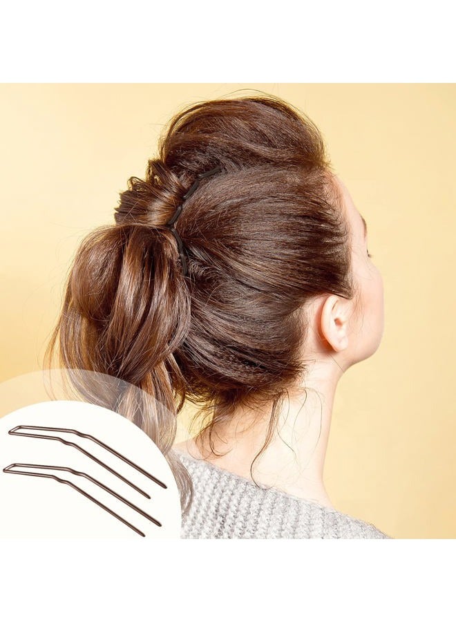 Mtlee 24 Pcs U Shaped Hair Pins, Ballet Bobby Pins for Updo with Storage Box, Metal U Bun Hair Forks for Women Girls, Thick Thin Long Curly Hair(Brown, 2.5 Inch, 3 Inch) - Image 4