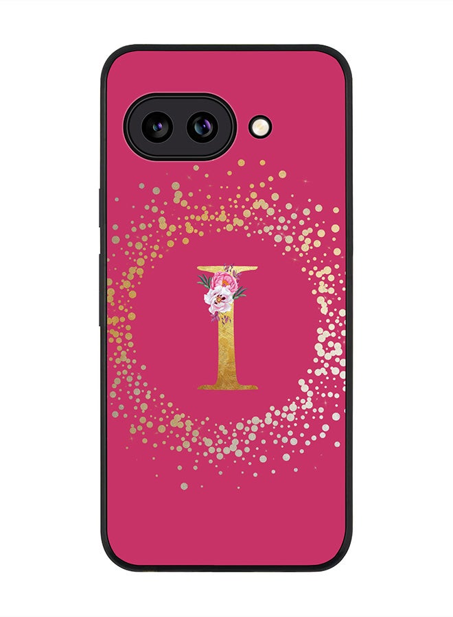 Stylizedd For Google Pixel 9a Case,Slim fit Camera Protection, Shockproof Thin Phone cover  - Custom Monogram Floral - I ( Deep Pink )