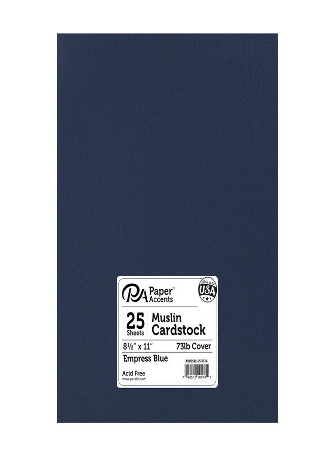 Accent Design Paper Accents PA Paper Accents Textured Cardstock 8.5" x 11" Empress Blue, 73lb colored cardstock paper for card making, scrapbooking, printing, quilling and crafts, 25 piece pack - Image 1