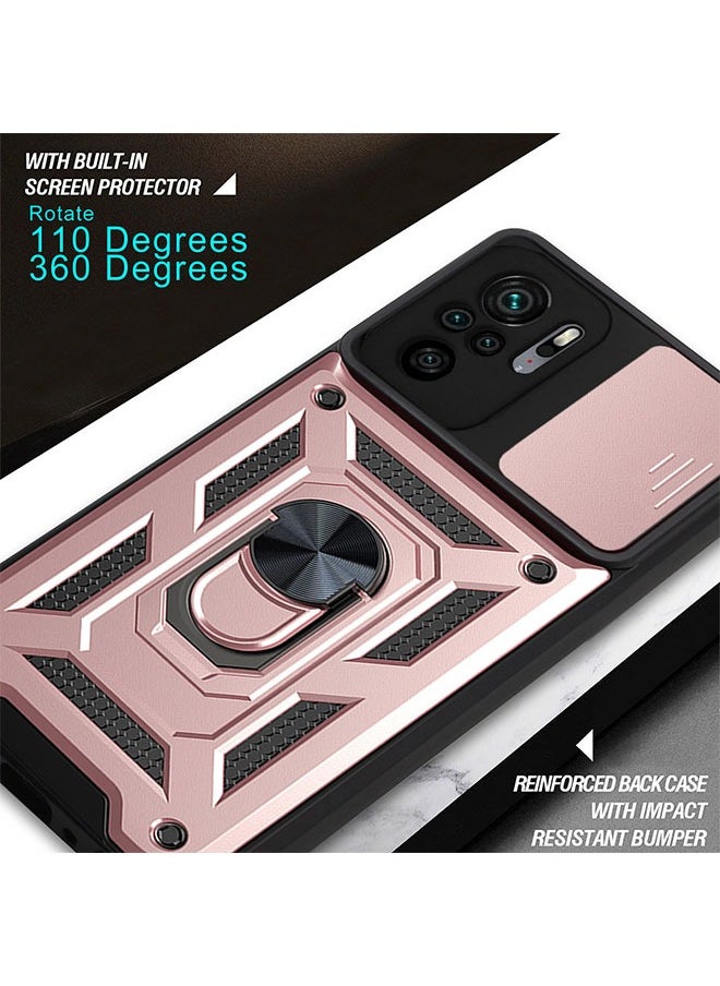 Generic - Xiaomi Redmi Note 10/10s 4G Case Cover with Magnetic Car Holder Kickstand Protector Back Accessories Anti-Scratch Shockproof Back Cover Black - Image 1