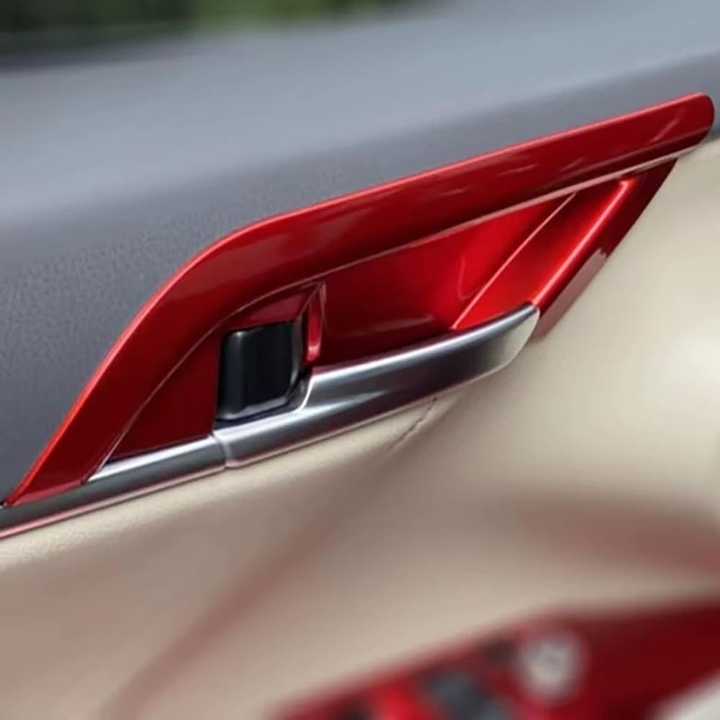 ERIDANUS Inner Car Door Handle Bowl Cover Trim for Toyota Camry (2018-2023) - Red ABS - 4 PCS - Image 4